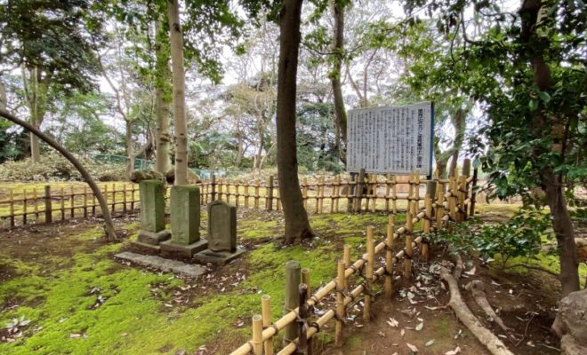 国府台城跡 里見広次亡霊の碑