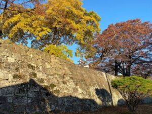 白河小峰城　石垣と三重櫓と紅葉