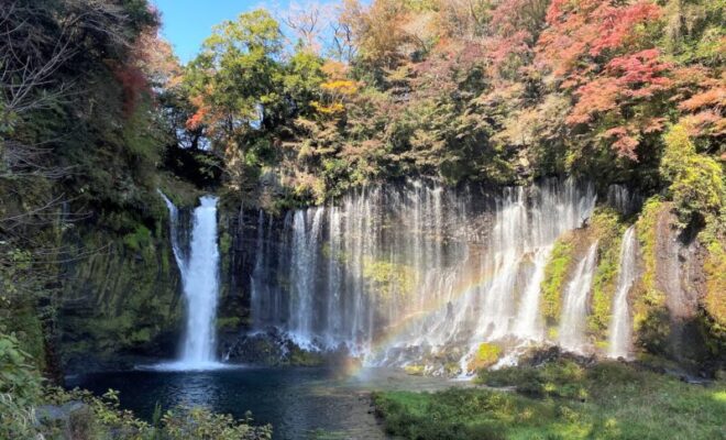 白糸の滝と虹
