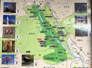 韮崎市　史跡など案内地図