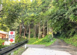 万喜城への登城道　信号