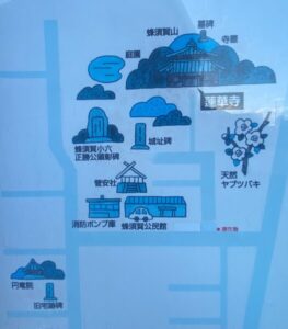 蜂須賀城址と蓮華寺、旧宅案内図